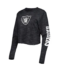 Women's New Era Black Las Vegas Raiders Crop Long Sleeve T-shirt