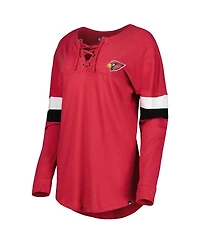 Women's New Era Cardinal Arizona Cardinals Athletic Varsity Lace-Up Long Sleeve T-shirt