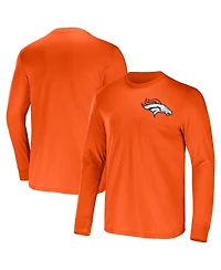 Men's Nfl x Darius Rucker Collection by Fanatics Orange Denver Broncos Team Long Sleeve T-shirt