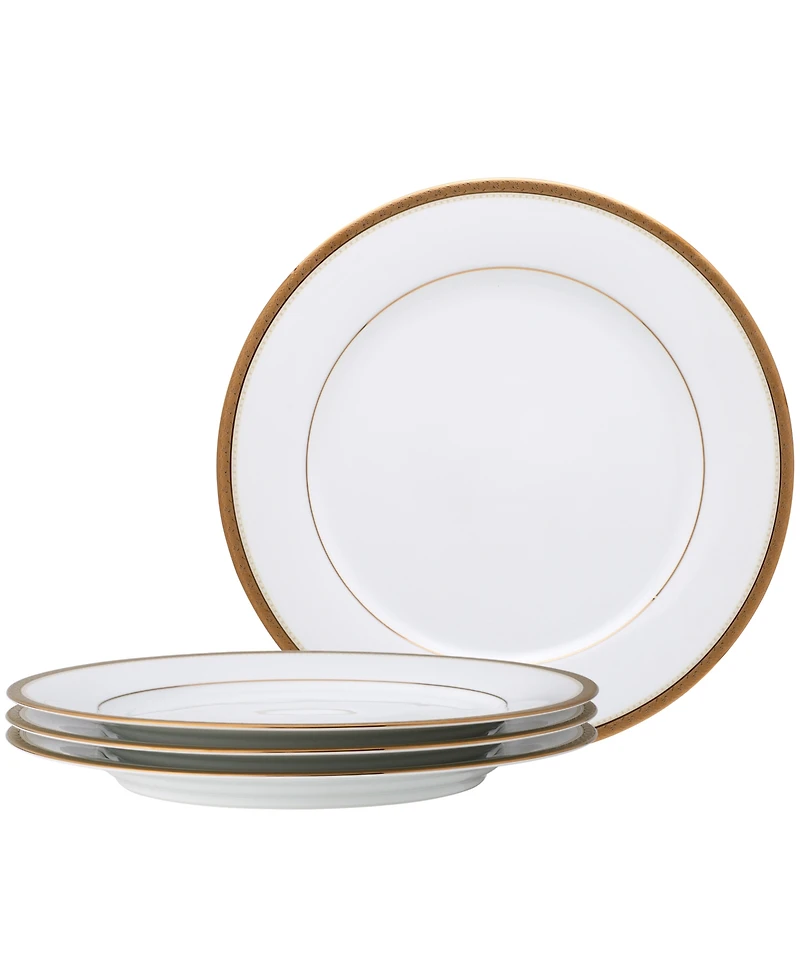 Noritake Charlotta Gold Set of 4 Dinner Plates, Service For 4