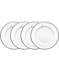 Noritake Platinum Wave Set of 4 Bread Butter and Appetizer Plates, Service For 4