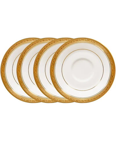 Noritake Crestwood Gold Set of 4 Saucers, Service For 4