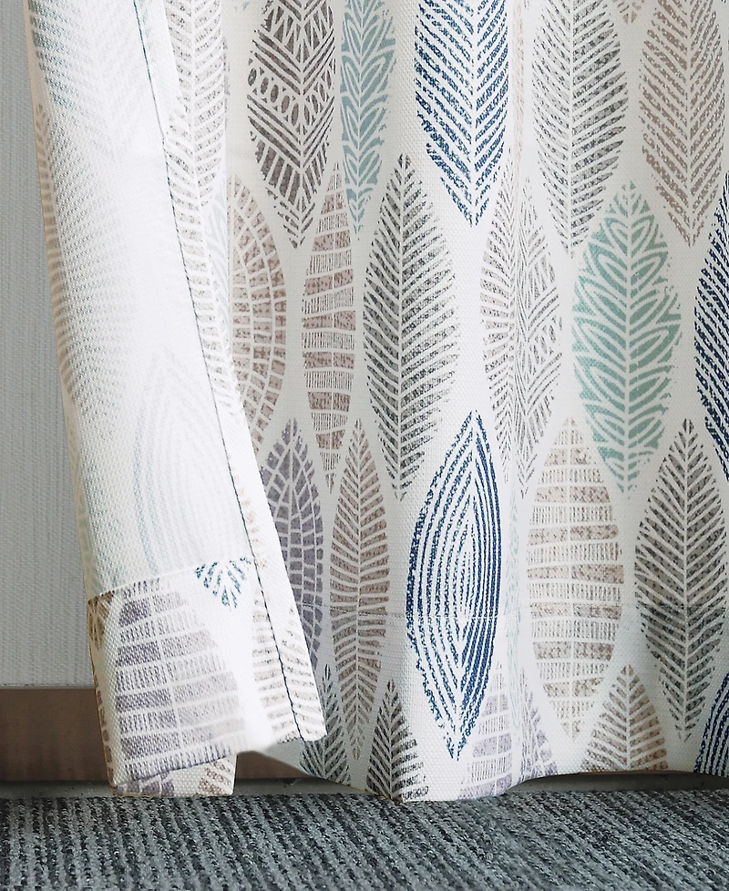 Mikko Leaf Print Semi-Sheer Grommet Curtain Panel