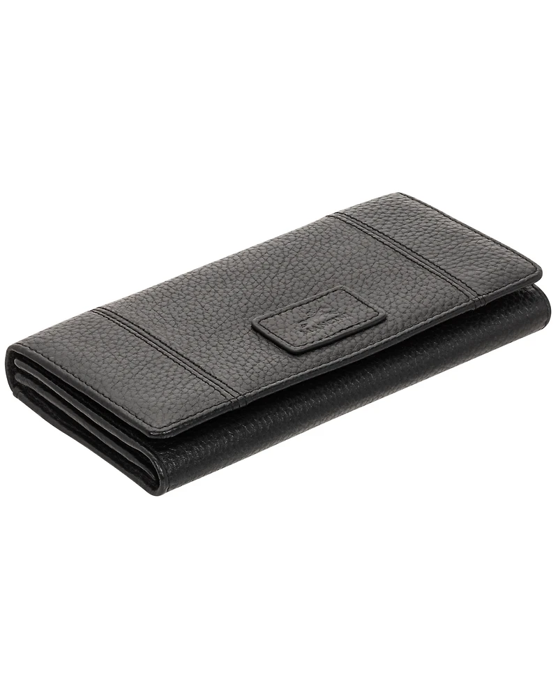 Mancini Women's Pebbled Collection Rfid Secure Trifold Wallet