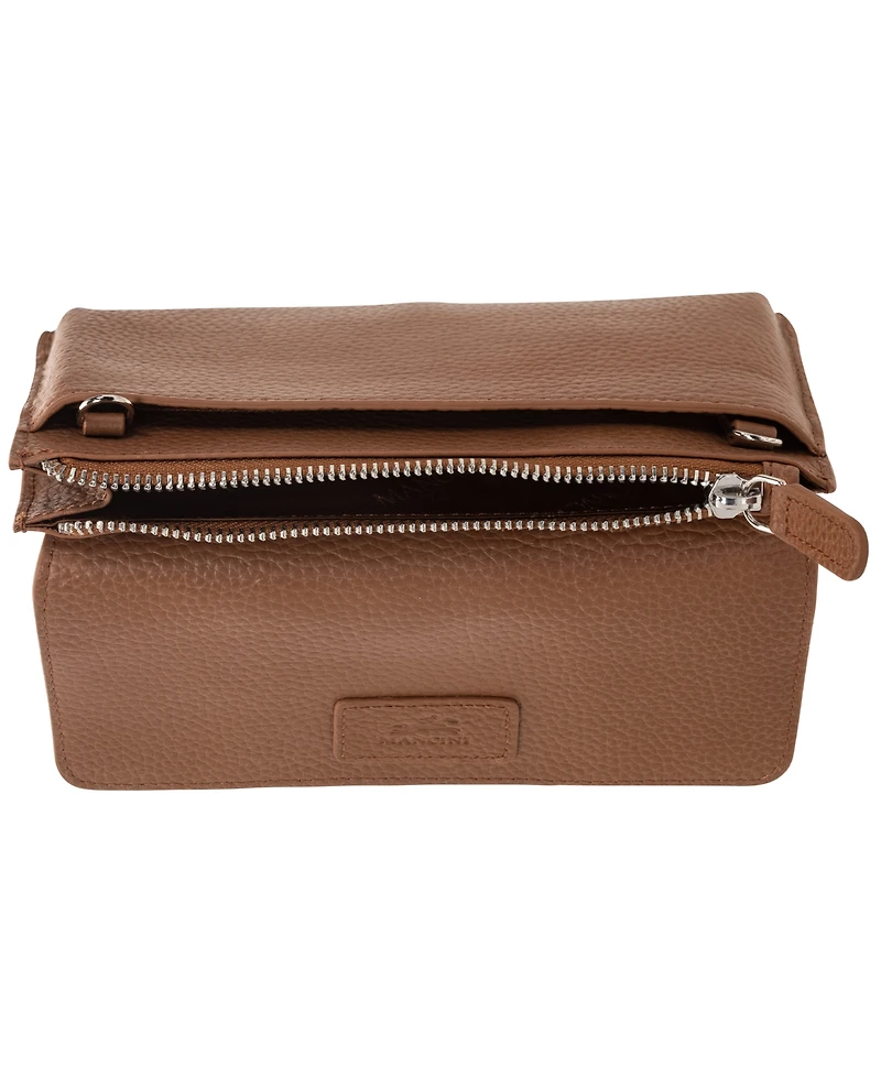 Mancini Women's Pebbled Collection Rfid Secure Crossbody Wallet