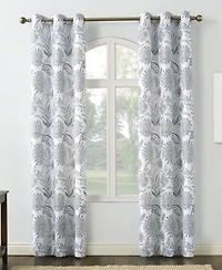 No. 918 Janelle Medallion Floral Semi Sheer Grommet Curtain Panel