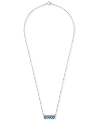 Amethyst (3/4 ct. t.w.) & Diamond (1/10 Bar 17" Pendant Necklace Sterling Silver (Also Lab-grown White Sapphire, Pink Sapphi
