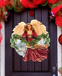 Designocracy Snowfall Angel Holiday Door Decor