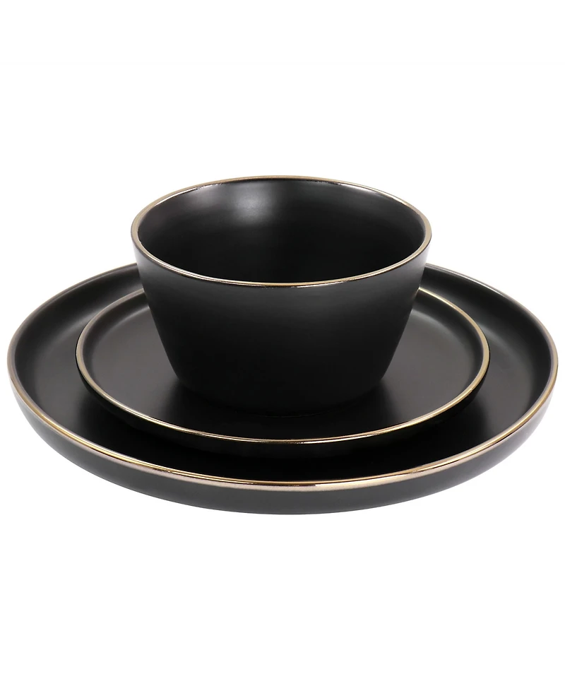 Elama Mateo Gold-Tone 16 Pc. Dinnerware Set, Service for 4