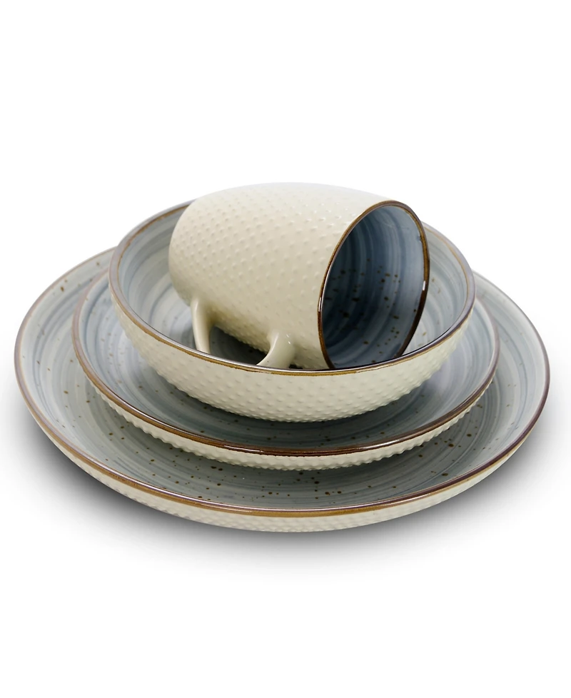Elama Yeva Swirl 16 Pc. Dinnerware Set, Service for 4