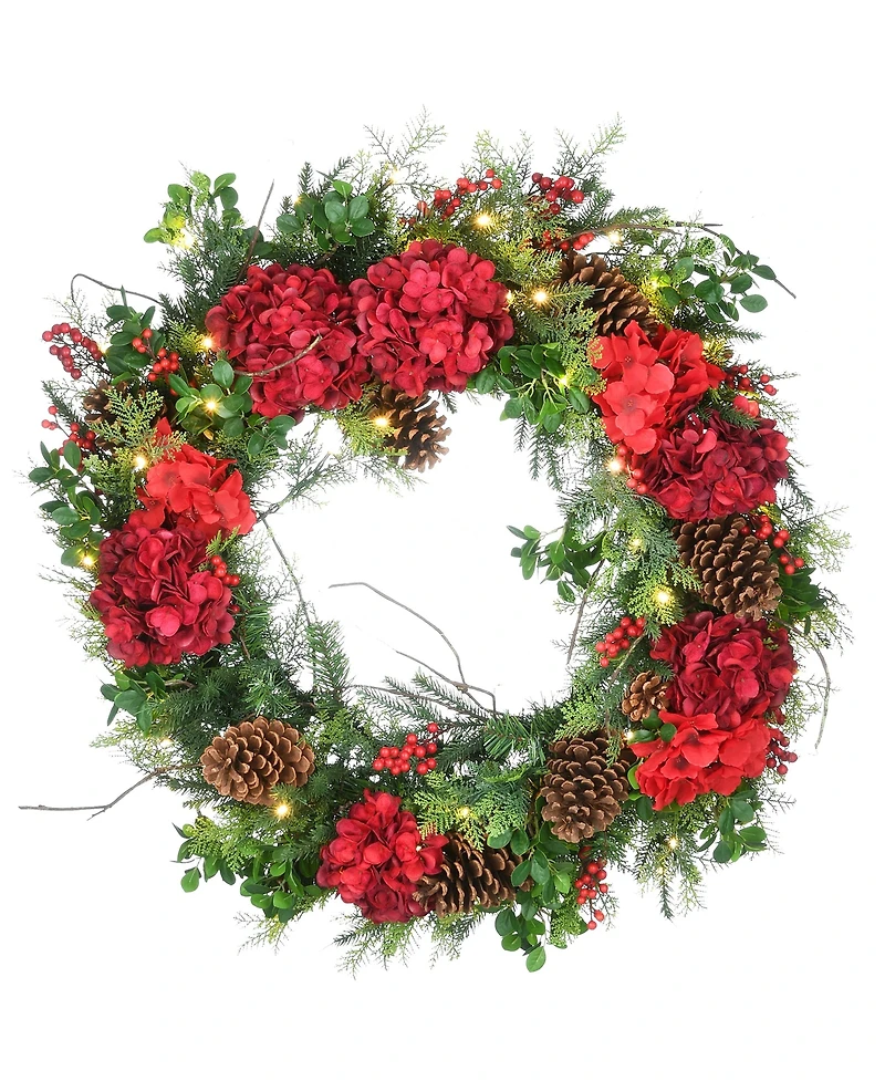 National Tree Company 30" Decorated Vienna Waltz Wreath with Led Lights