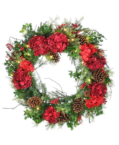 National Tree Company 30" Decorated Vienna Waltz Wreath with Led Lights