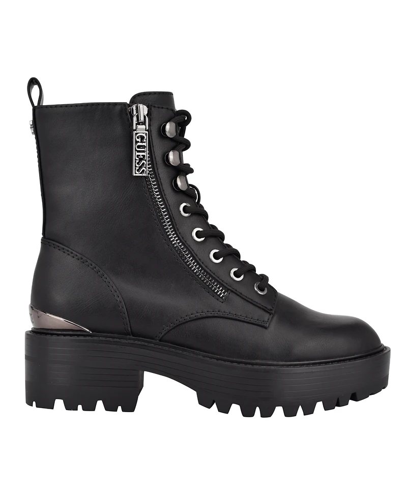 Guess Women's Fearne Lug Sole Lace Up Bootie