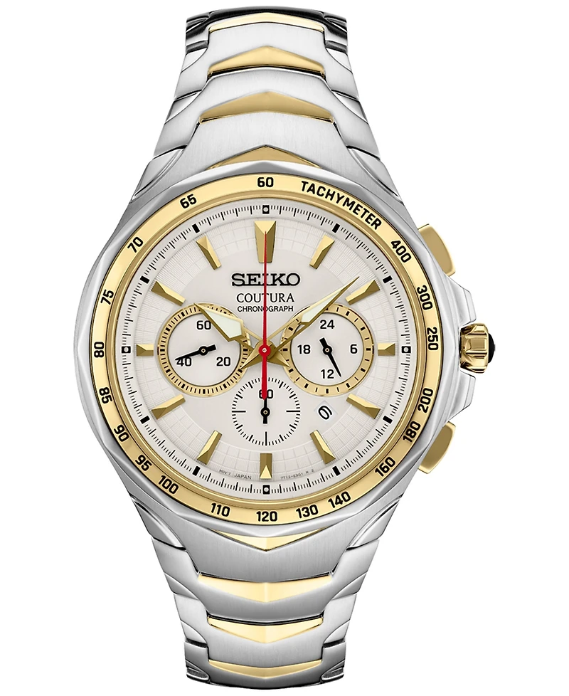 Seiko Men's Chronograph Coutura Two Tone Stainless Steel Bracelet Watch 46mm