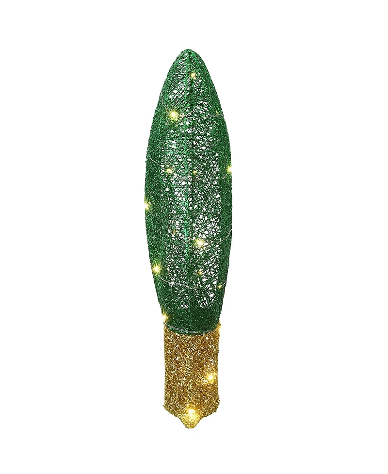 National Tree Company 20" Pre-Lit Green Christmas Light Bulb Decoration