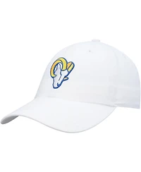 Men's '47 White Los Angeles Rams Logo Clean Up Adjustable Hat