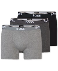 Boss by Hugo Men's 3-Pack Power Tipped Logo Waistband Boxer Briefs