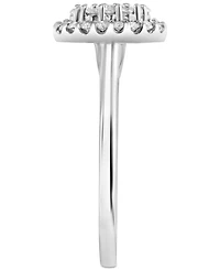 Diamond Oval Cluster Engagement Ring (1/2 ct. t.w.) in 14k White Gold