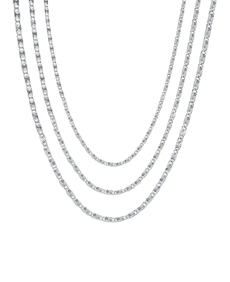 And Now This Triple Strand Diamond Cut Chain Necklace