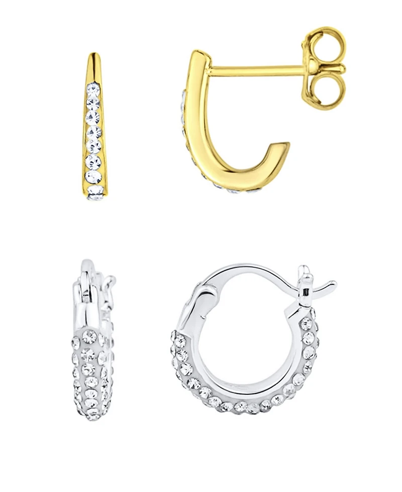 And Now This Duo Crystal Hoop Earring, Set of 2
