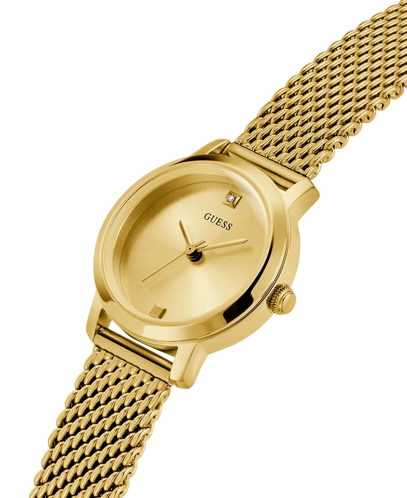 Guess Women's Gold-Tone Mesh Bracelet Watch 25mm