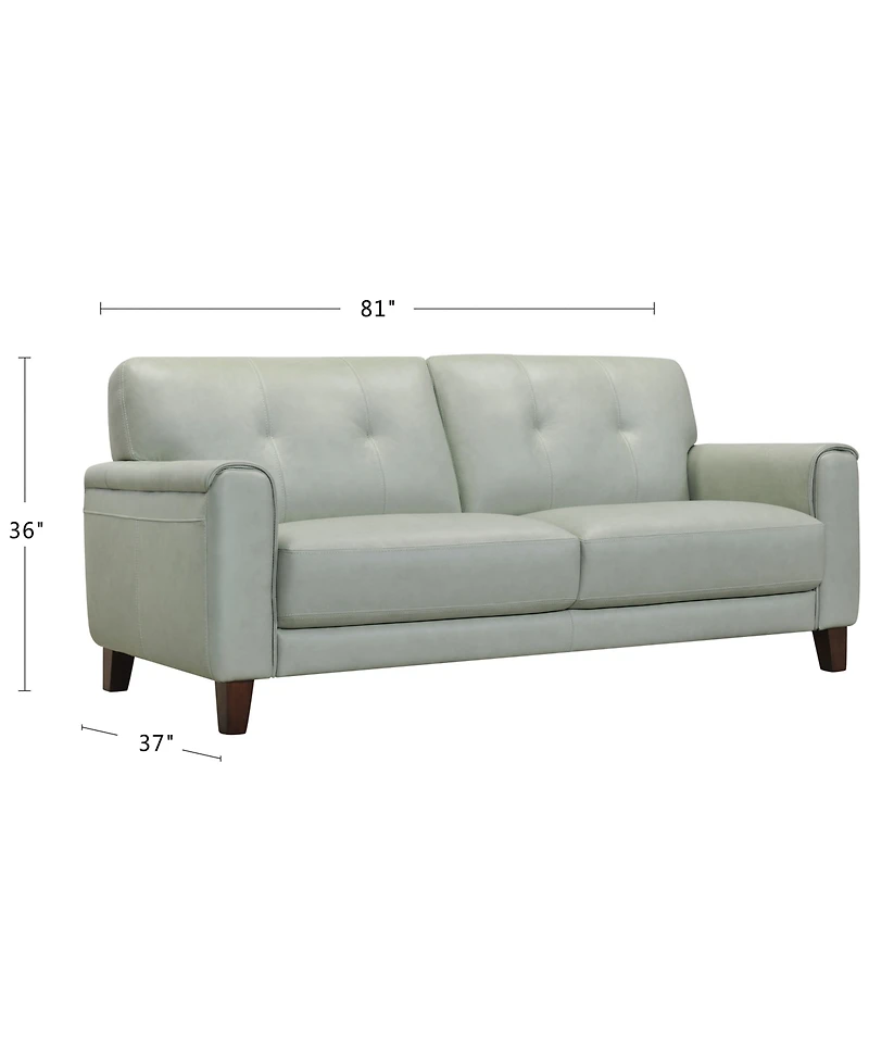 Closeout! Ashlinn 81" Tufted Pastel Leather Sofa, Created for Macy's