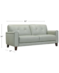 Closeout! Ashlinn 81" Tufted Pastel Leather Sofa, Created for Macy's