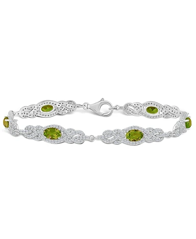 Macy's Peridot (3 1/3 ct. t.w.) and Topaz (2 1/10 ct. t.w.) Bracelet in Sterling Silver