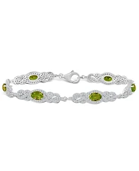 Macy's Peridot (3 1/3 ct. t.w.) and Topaz (2 1/10 ct. t.w.) Bracelet in Sterling Silver