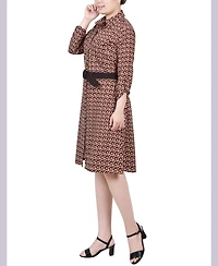 Ny Collection Petite 3/4 Roll Tab Sleeve Shirtdress