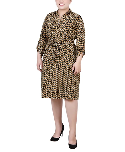 Ny Collection Plus Printed Shirt Dress