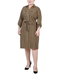Ny Collection Plus Printed Shirt Dress
