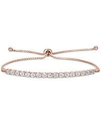 Diamond Bolo Bracelet (1/10 ct. t.w.) Sterling Silver, 14k Gold-Plated Silver or Rose
