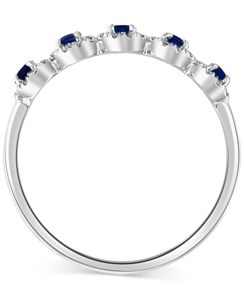 Lali Jewels Sapphire (1/3 ct. t.w.) & Diamond (1/6 Cluster Band 14k Rose Gold or White