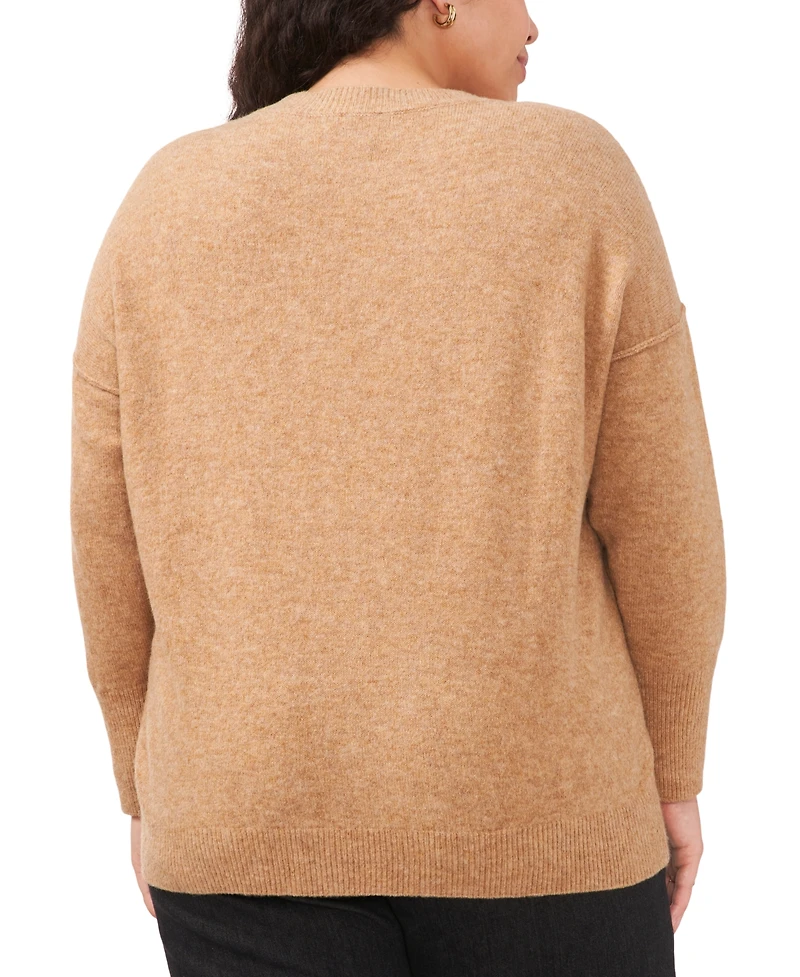 Vince Camuto Plus Cozy Long Sleeve Extend Shoulder Sweater