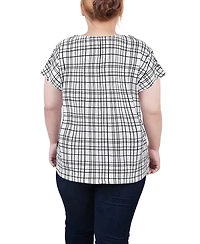 Ny Collection Plus Size Short Extended Sleeve Top