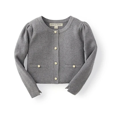 Hope & Henry Baby Girls Milano Stitch Cardigan