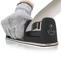 Zulay Kitchen Knife Sharpener & Cut-Resistant Glove (2-Stage Knife Sharpening)