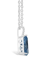 Macy's Women's London Blue Topaz (3-2/3 ct.t.w.) and Diamond Accent Pendant Necklace in Sterling Silver