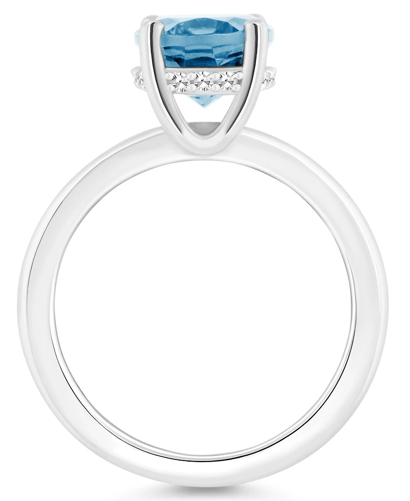 Macy's Women's Sky Blue Topaz (3-3/5 ct.t.w.) and Diamond Accent Ring Sterling Silver
