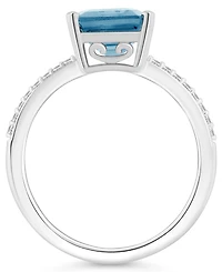 Macy's Women's Sky Blue Topaz (4-1/4 ct.t.w.) and Diamond (1/10 Ring Sterling Silver