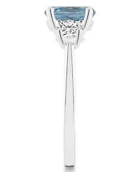 Macy's Women's Sky Blue Topaz (2-2/5 ct.t.w.) and White (2/3 3-Stone Ring Sterling Silver
