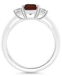 Macy's Women's Garnet (1-9/10 ct.t.w.) and White Topaz (3/4 3-Stone Ring Sterling Silver