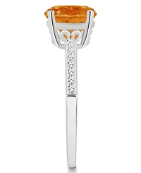 Macy's Women's Citrine (1-/ ct.t.w.) and Diamond (1/10 Ring Sterling Silver