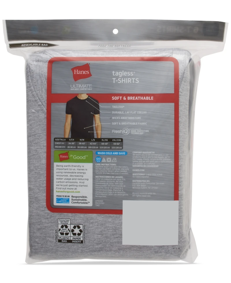 Hanes Men's 6-Pack Ultimate Crewneck Undershirts