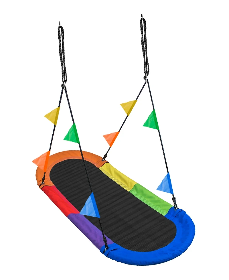Sorbus Saucer Surf Swing - Surf's Up Playground Fun with Flags - Portable, Sturdy, Holds 330lbs!