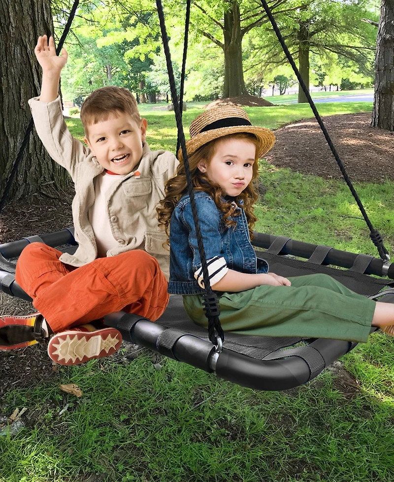 Sorbus Kids Rectangular Platform Swing - Black