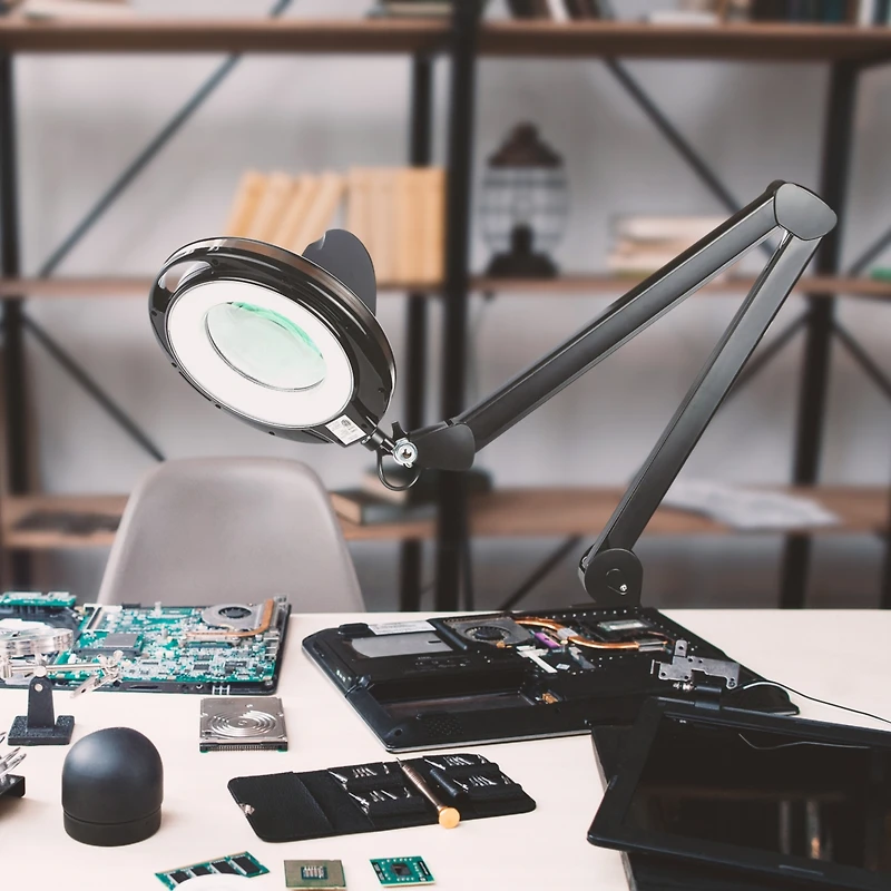 Brightech Lightview Pro 33 in. Dimmable Magnifying Led Desk Clamp Lamp (2.25X)