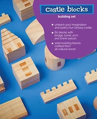 Geoffrey's Toy Box Solid Pine Wooden Castle Block Play Set, Created for Macy's