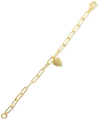 Adornia Paperclip Chain Bracelet with Heart
